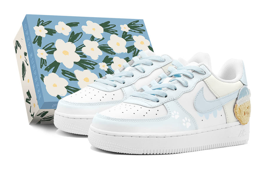 Nike Nike Air Force 1 Air Force 1, Couple's, Dreamy Bear, Playful Anti Aging, Cute Low top Skateboard Shoes Women's