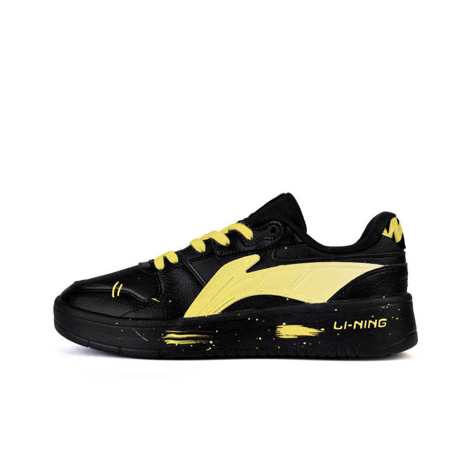 Li-Ning Li Ning Slip Resistant Cushioning Abrasion Resistant Low top Skateboard Shoes Men's Black Yellow