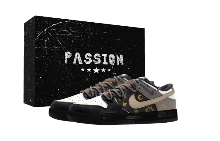 Nike Nike Dunk Black White Oil Paintings Low top Skateboard Shoes Unisex Black