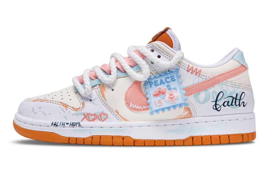 Nike Nike Dunk Cherry Blossom Love Confession Abrasion Resistant Abrasion Resistant Low top Skateboard Shoes Unisex
