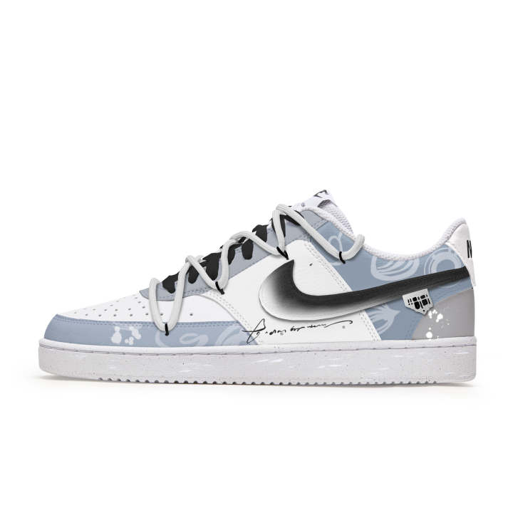Nike Nike Court Vision Low Slip Resistant Cushioning Low top Skateboard Shoes Men's Blue White