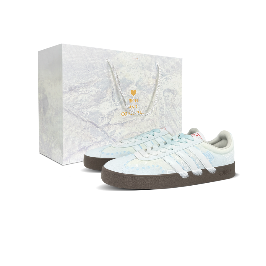 Adidas Adidas VL COURT 2.0 Lifestyle Blue Soda Cushioning, Wear Resistant Low top Skateboard Shoes Unisex Blue White