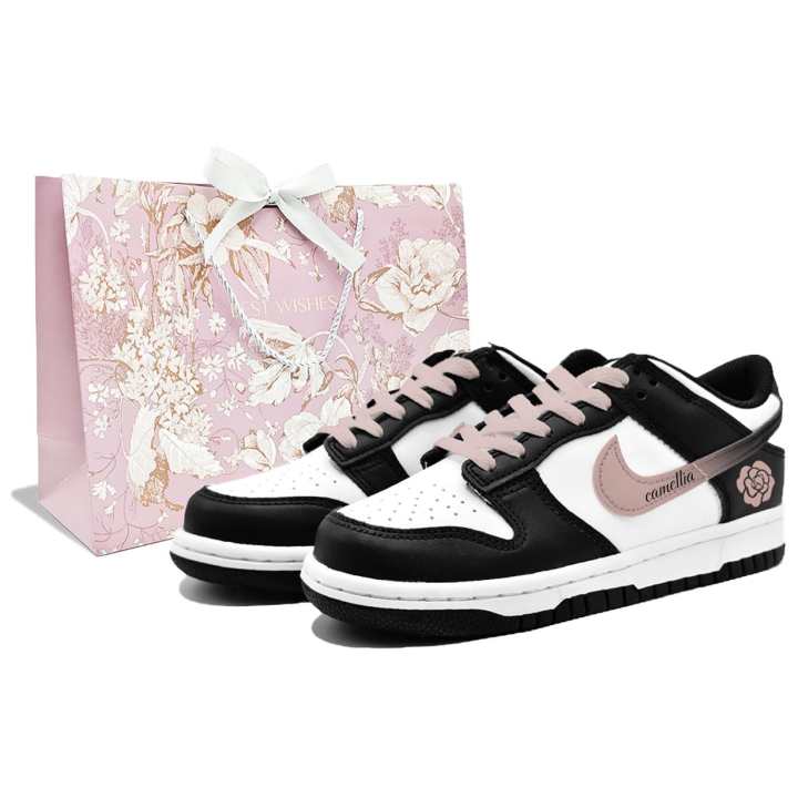 Nike Nike Dunk Cushioning, Wear Resistant Low top Skateboard Shoes Unisex Black Pink