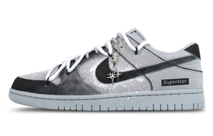 Nike Nike Dunk Abrasion Resistant Abrasion Resistant Low top Skateboard Shoes Unisex Black Gray