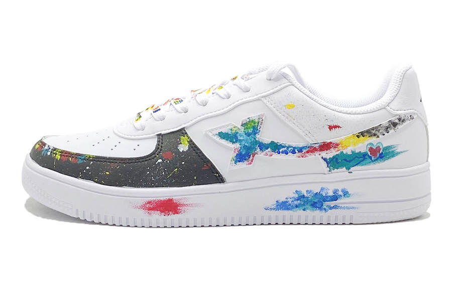XTEP Air Force 1 Slip Resistant Abrasion Resistant Low top Skateboard Shoes Men's Black White