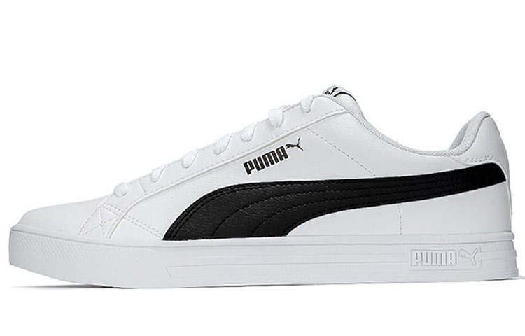 PUMA Smash Vulc V3 Comfortable Abrasion Resistant Lightweight Breathable Low top Skateboard Shoes Unisex White Black
