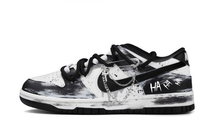 Nike Nike Dunk Smiley Face Bleach Low top Skateboard Shoes Unisex Black