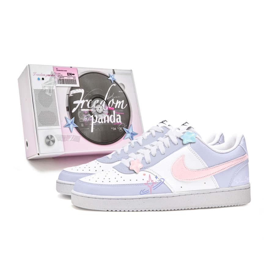 Nike Nike Court Vision 1 Slip Resistant Abrasion Resistant Low top Skateboard Shoes Men's Blue Pink