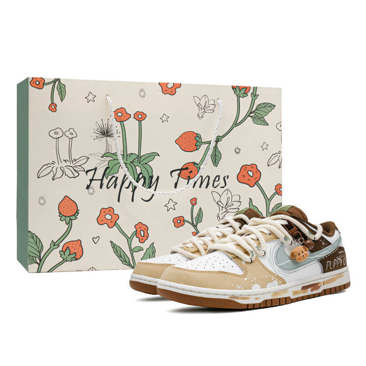 Nike Nike Dunk Puppy Summer Box Abrasion Resistant Breathable Support Low top Skateboard Shoes Unisex White Brown