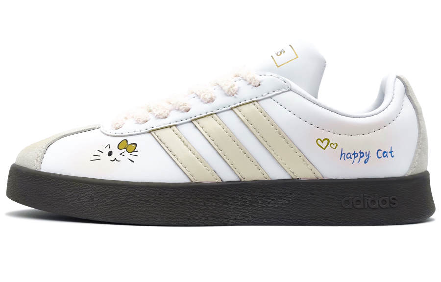 Adidas Neo VL Court 2.0 Abrasion Resistant Low top Skateboard Shoes Unisex White Yellow