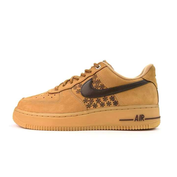 Nike Nike Air Force 1 Wheatfield Floral 2.0 Abrasion Resistant Abrasion Resistant Low top Skateboard Shoes Unisex Wheat