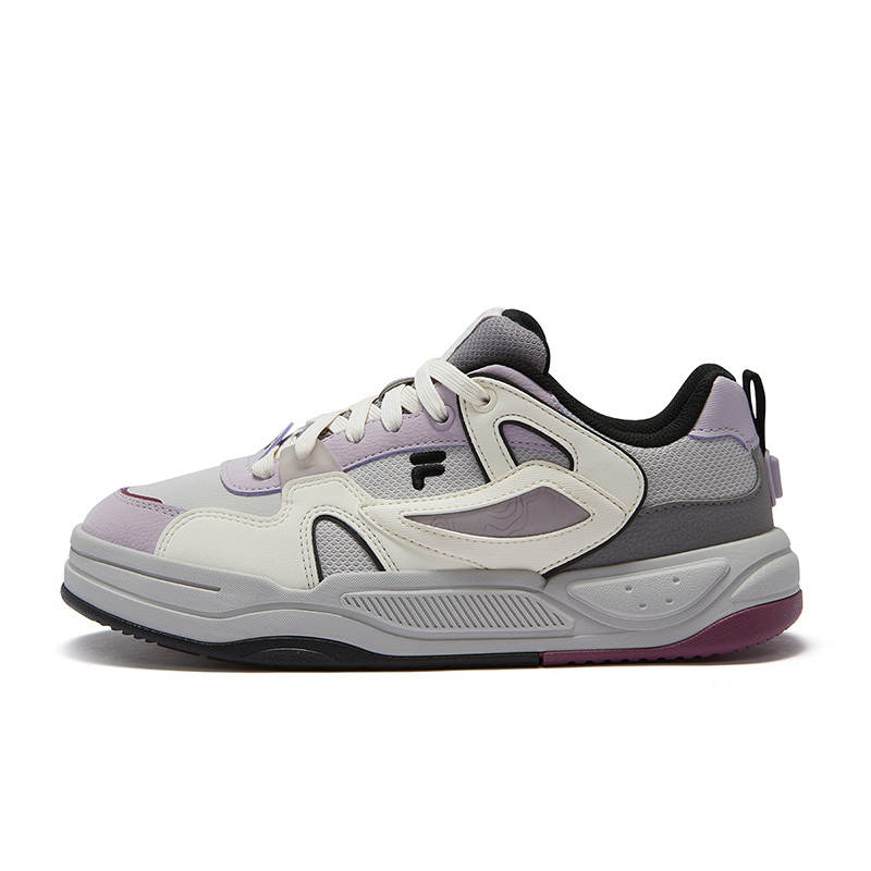 FILA FUSION BANK II Abrasion Resistant Low top Skateboard Shoes Women's Gray Purple