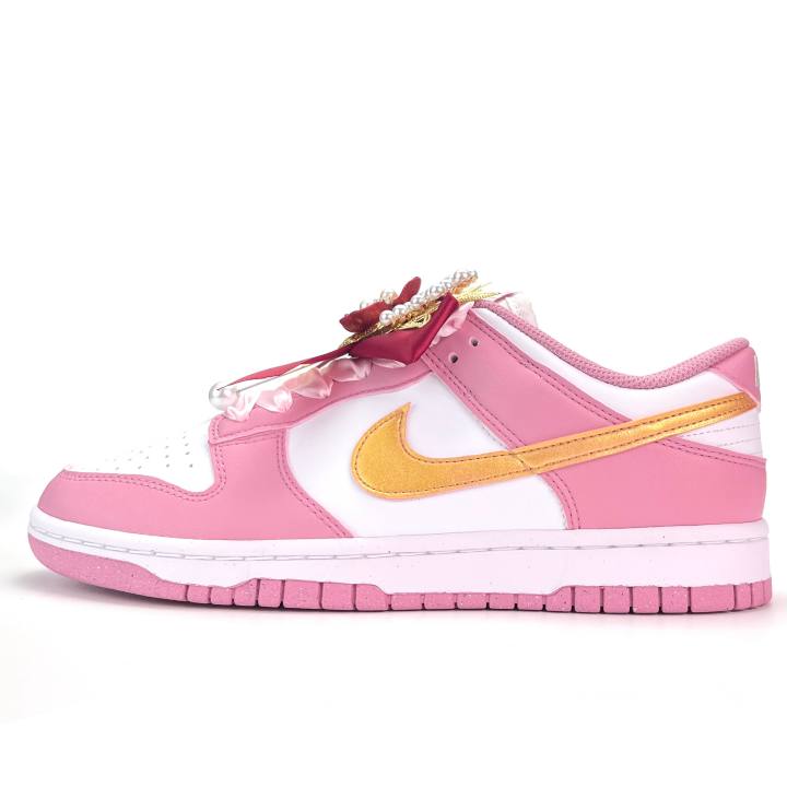Nike Nike Dunk Pink Dynasty Abrasion Resistant Low top Skateboard Shoes Unisex Pink