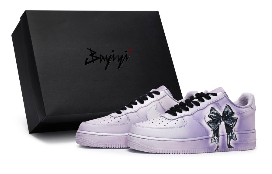 Nike Nike Air Force 1 LOW 811 Manufacturing JK Girlish Purple, Special Shoe Box Low top Skateboard Shoes GS Purple Black