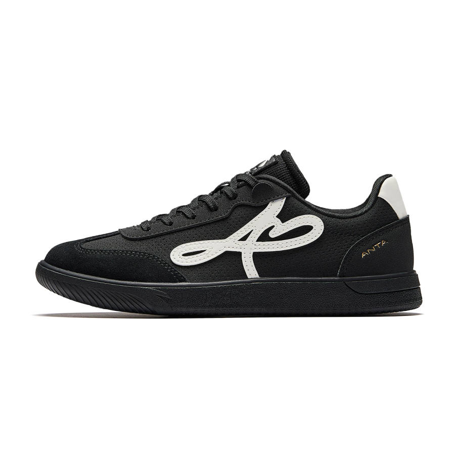 Anta Manchester Dance Slip Resistant Abrasion Resistant Low top Skateboard Shoes Women's Black White