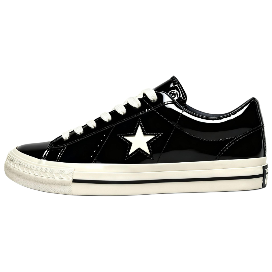 Converse x Noritake ONE STAR 95 Patent Leather Low top Skateboard Shoes Unisex Black