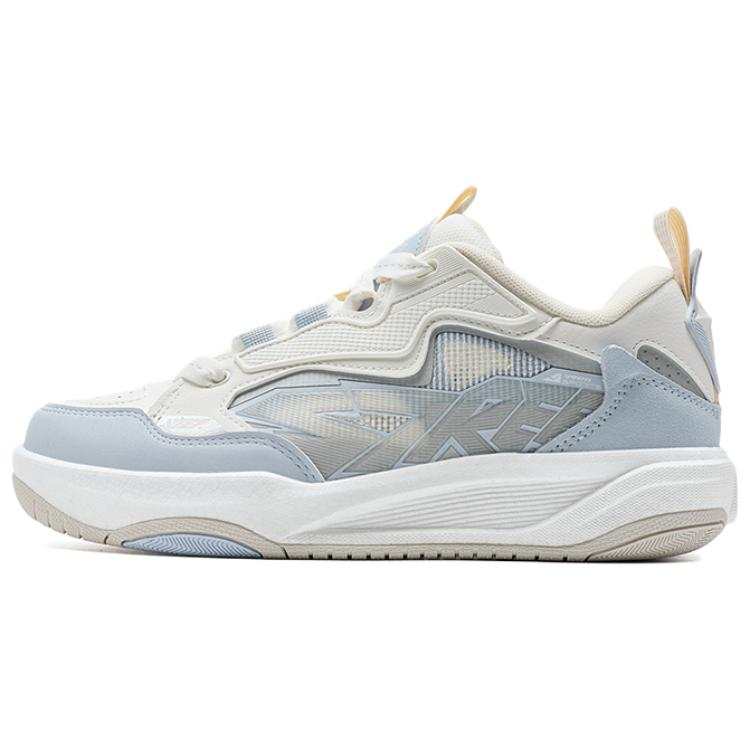 XTEP Slip Resistant Abrasion Resistant Low top Skateboard Shoes Women's White Blue
