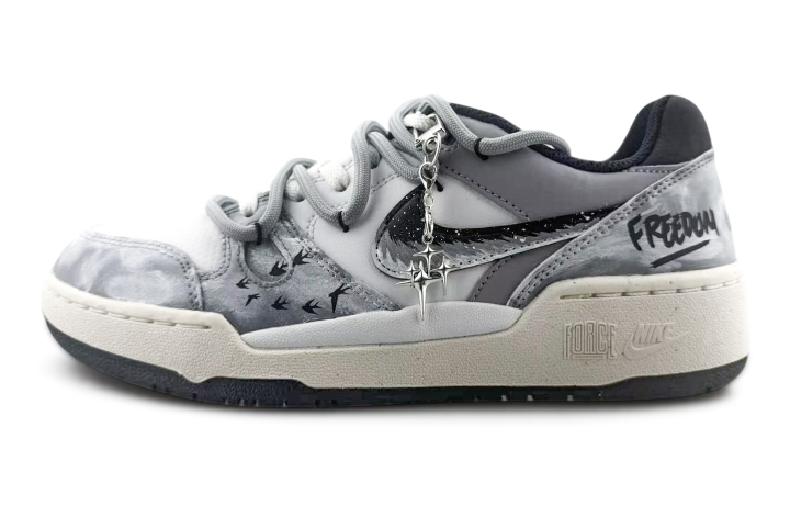 Nike Nike Full Force Cushioning Low top Skateboard Shoes Men's Gray White