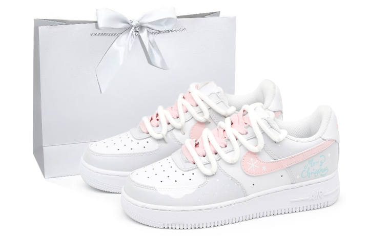 Nike Nike Air Force 1 LE Mist Winter Snow Cherry, Special Shopping Bag, Graffiti, Christmas Night, Fall Winter, Couple's