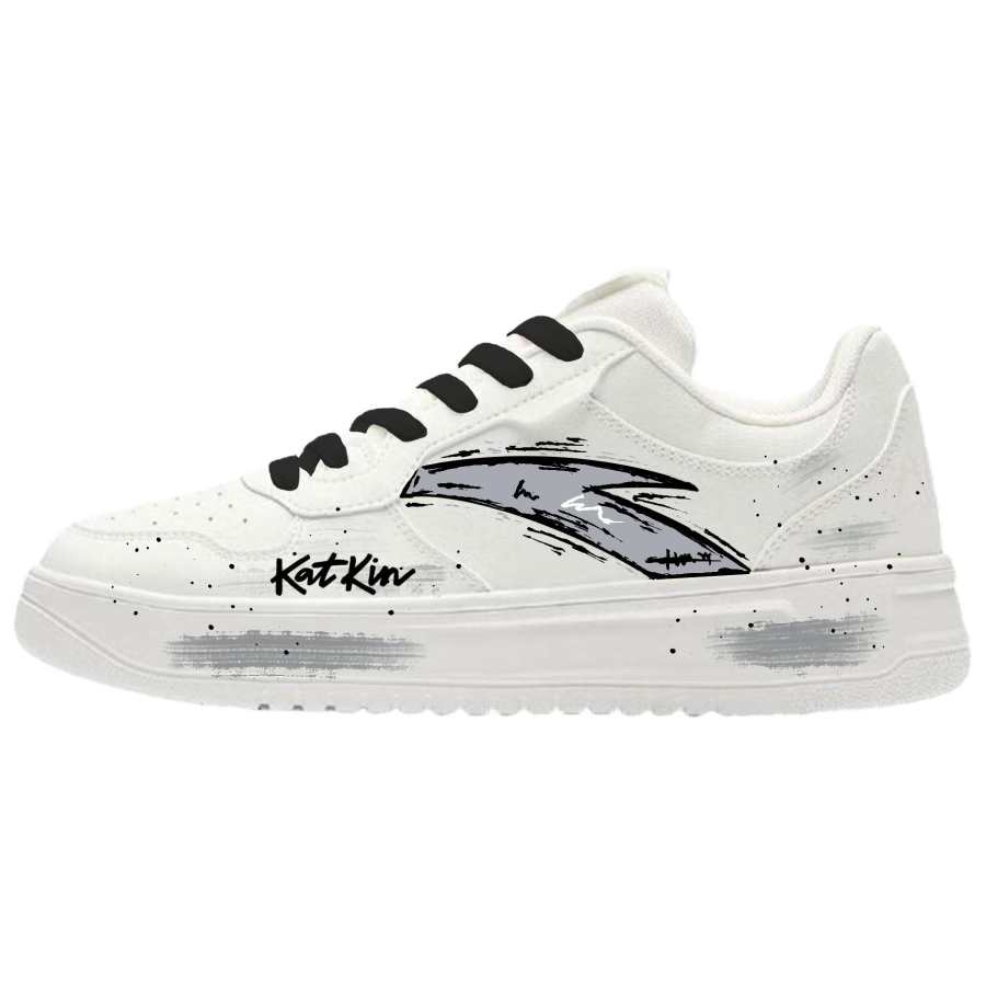 Anta Easy Abrasion Resistant Balance Height Increasing Low top Skateboard Shoes Unisex Black Gray