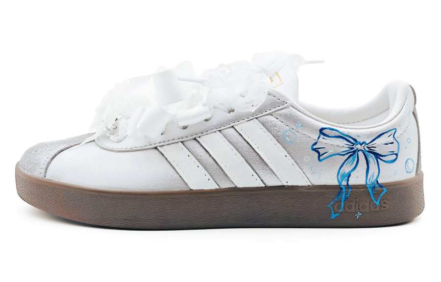 Adidas Adidas VL COURT 2.0 Waterproof Cushioning Low top Skateboard Shoes Unisex Silver