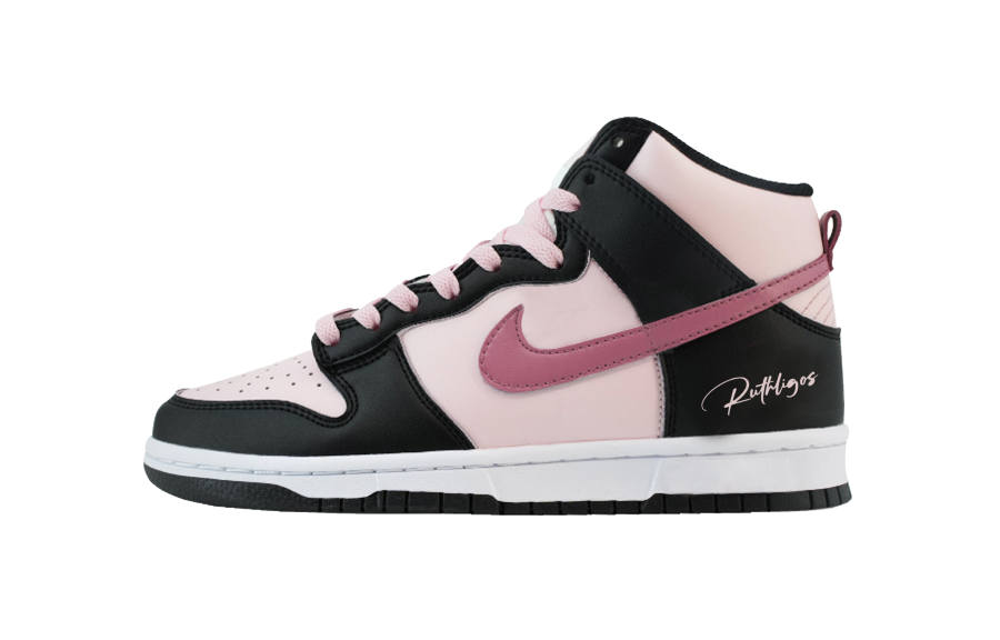 Nike Nike Dunk Urban Chic Style Berry Thermal Abrasion Resistant High top Skateboard Shoes Women's Black Pink