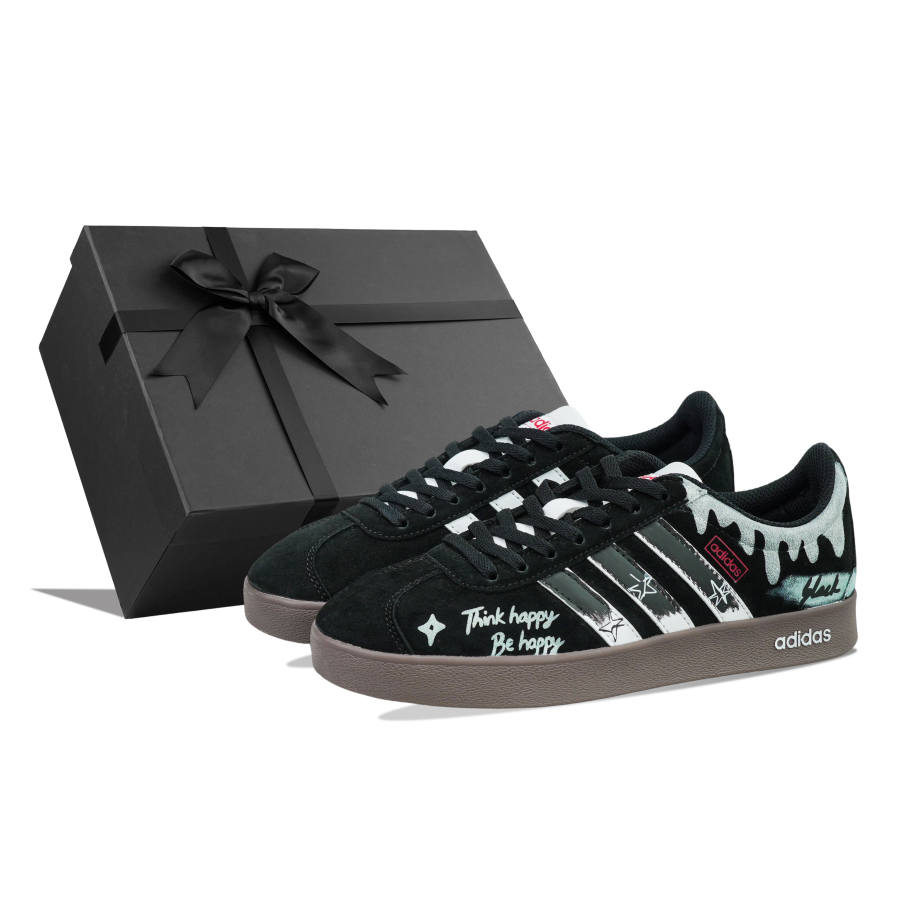 Adidas Adidas VL COURT 2.0 Lifestyle Abrasion Resistant Low top Casual Skate Shoes Unisex Black