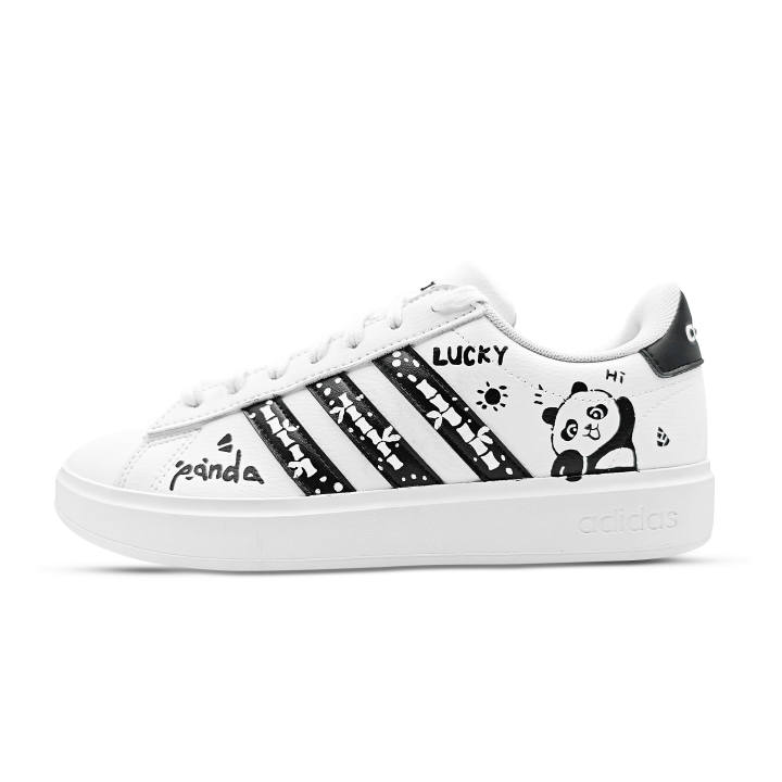 Adidas Adidas GRAND COURT 2.0 Panda Lucky Note Synthetic Leather Comfortable Slip Resistant Abrasion Resistant