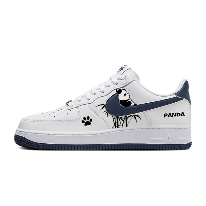 Nike Nike Air Force 1 Slip Resistant Abrasion Resistant Low top Skateboard Shoes Men's White Blue