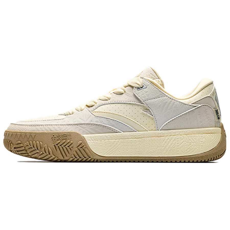 Anta Hélà CODE Slip Resistant And Breathable Low top Skateboard Shoes Men's Light Beige White/Chalk/Mud Gray