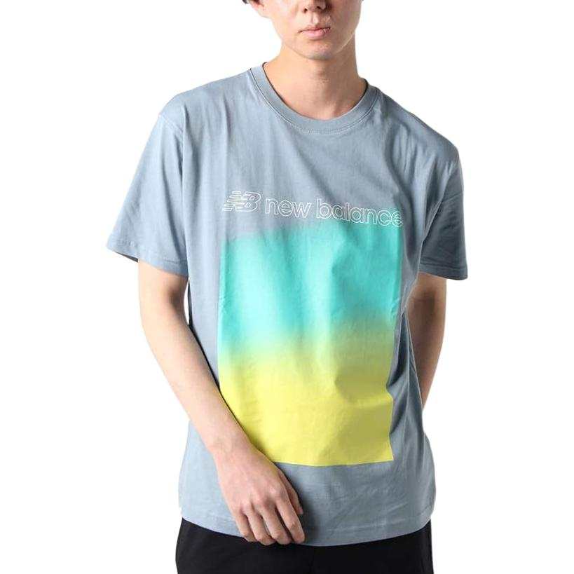 New Balance New Balance T Shirts Men's Gray Blue Crew Neck