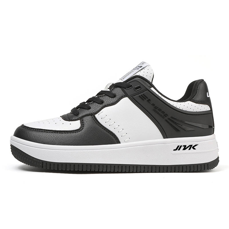 JINLAIKE Non Slip And Waterproof Abrasion Resistant Low top Skateboard Shoes Unisex Black White
