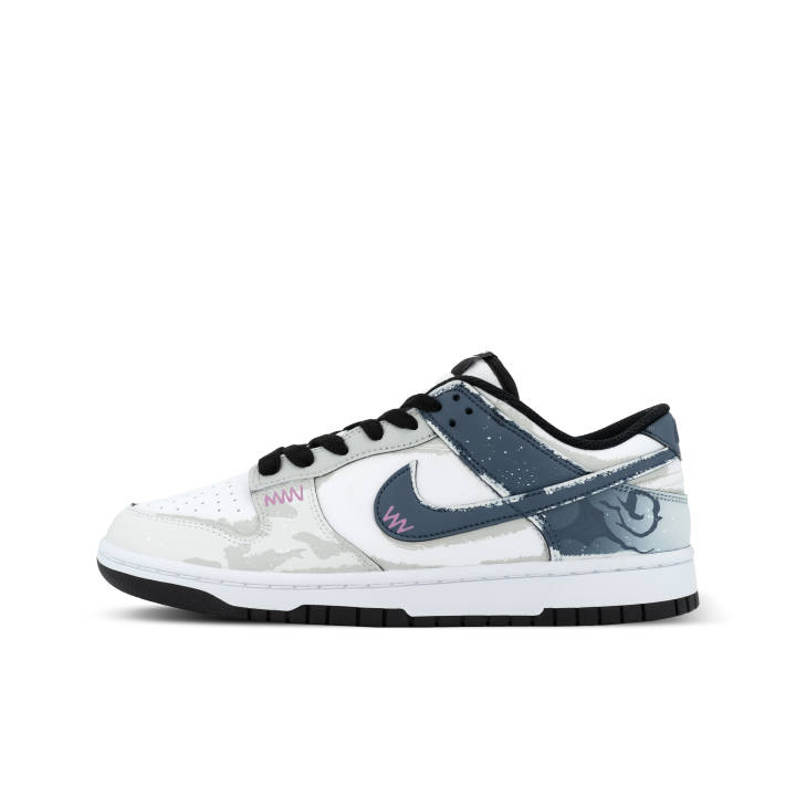 Nike Nike Dunk Low Panda, Sea Sanctuary Leather Abrasion Resistant Low top Skateboard Shoes Unisex White Blue