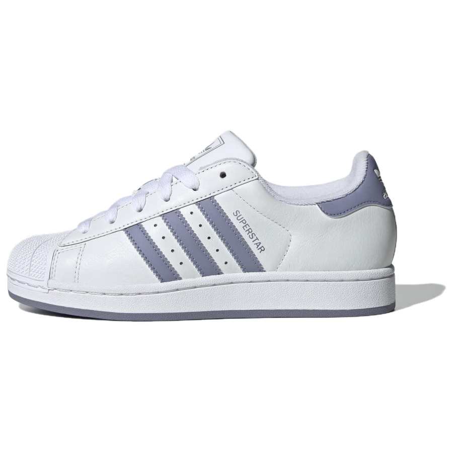 Adidas Originals Superstar 2 Abrasion Resistant Low top Skateboard Shoes Women's White Purple