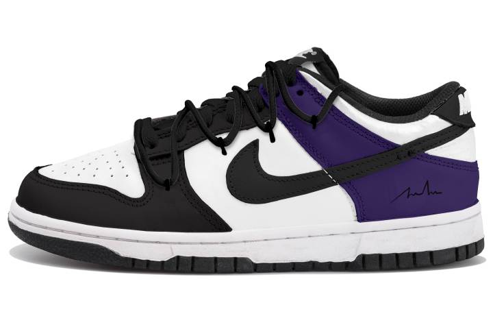Nike Nike Dunk Low top Skateboard Shoes Unisex White Black Purple