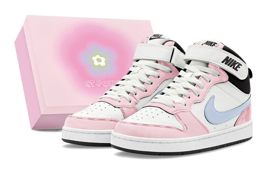 Nike Nike Court Borough 2 Couple's, Light Pink Ice Blue, Heart, Refreshing, Sweet Style, Girly, Fashion Individual