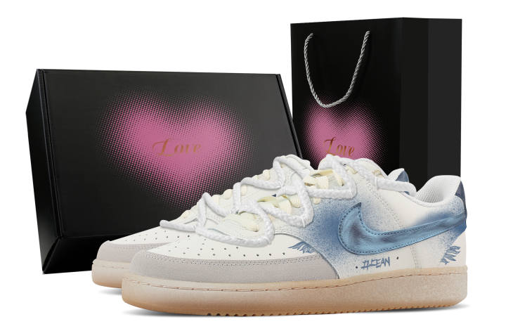 Nike Nike Court Vision Feather Hope, Heart Box Abrasion Resistant Low top Skateboard Shoes Men's