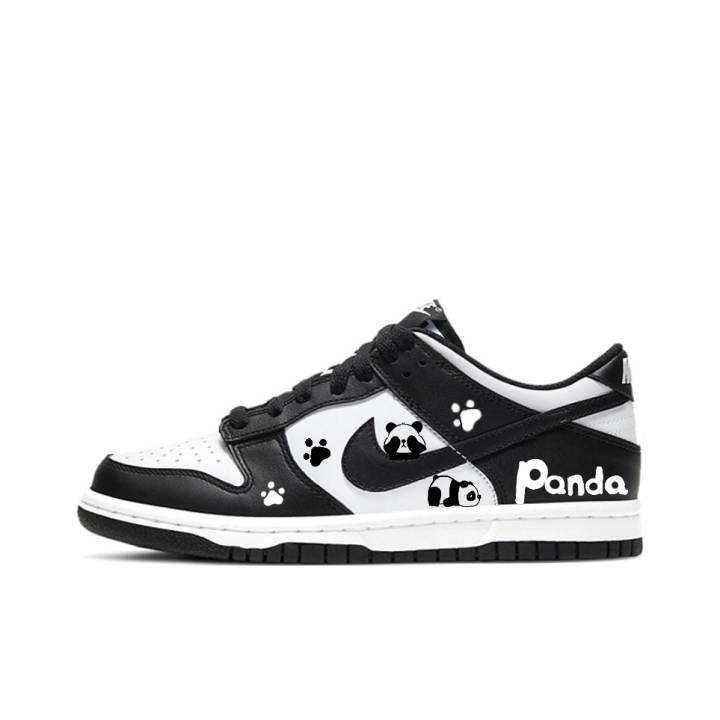 Nike Nike Dunk SB Leather Abrasion Resistant Low top Skateboard Shoes Unisex Black White
