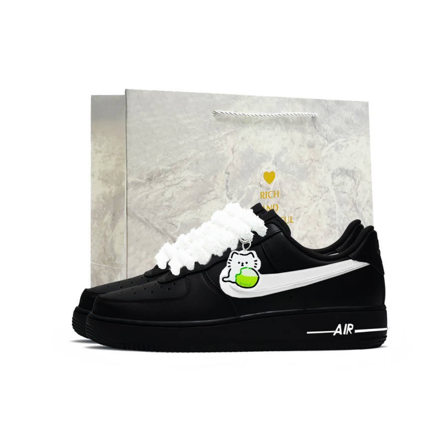 Nike Nike Air Force 1 Puppy Woof, Shopping Bag Abrasion Resistant Abrasion Resistant Low top Skateboard Shoes Women's