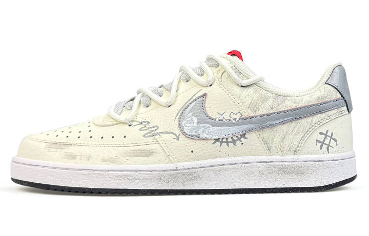 Nike Nike Court Vision 1 Abrasion Resistant Low top Skateboard Shoes Men's Gray White