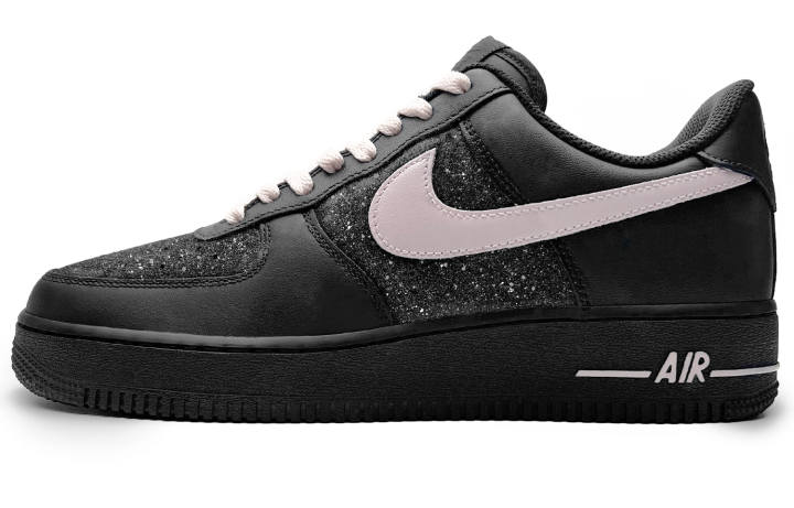 Nike Nike Air Force 1 Leather Slip Resistant Abrasion Resistant Low top Skateboard Shoes Women's Black