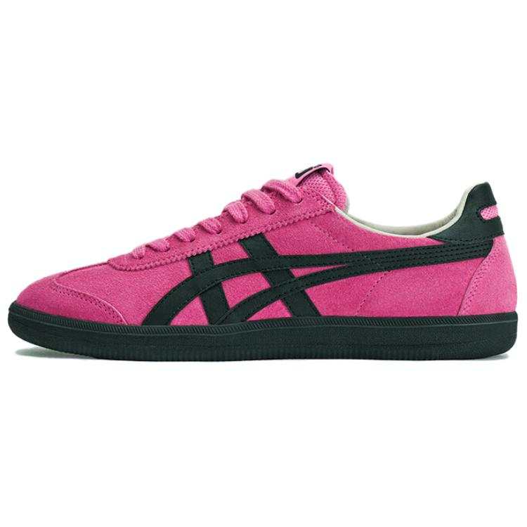 Onitsuka Tiger Tokuten Textile, Split Cow Leather Low top Skateboard Shoes Unisex Dark Pink