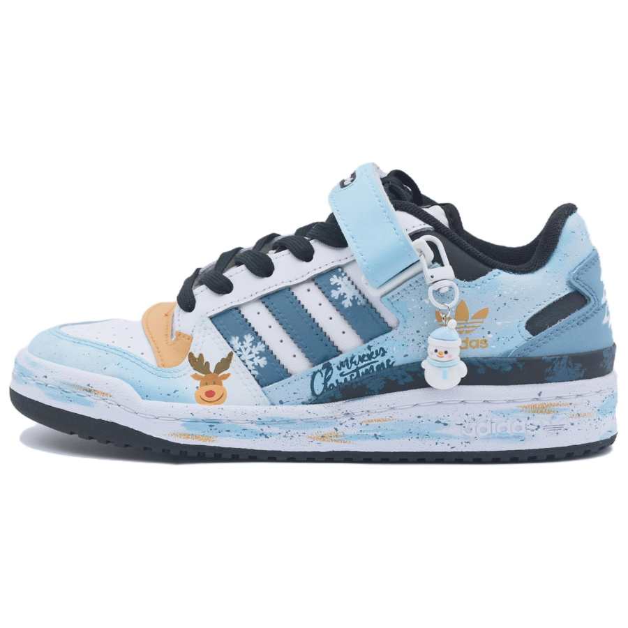 Adidas Originals FORUM Slip Resistant Abrasion Resistant Low top Skateboard Shoes Unisex Light Blue