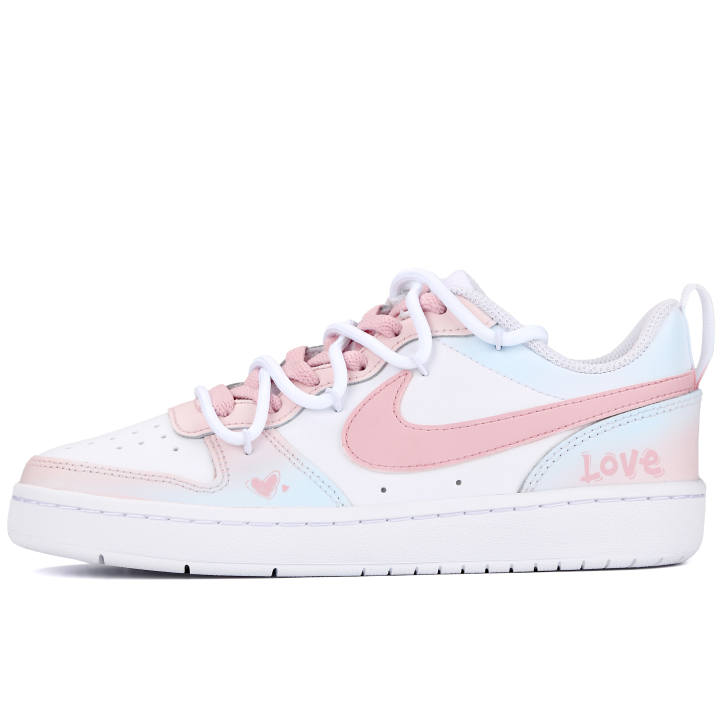 Nike Nike Court Borough 2 Skateboard Shoes Women's Low Top Pink Blue White