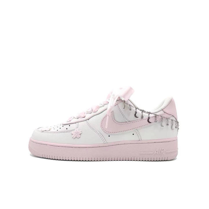 Nike Nike Air Force 1 Slip Resistant Abrasion Resistant Low top Skateboard Shoes Unisex Cherry Blossom Pink