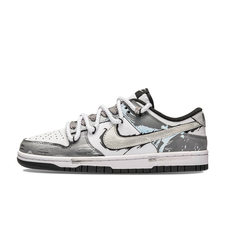 Nike Nike Dunk Free Panda, Boundless Spirit Abrasion Resistant Abrasion Resistant Low top Skateboard Shoes Unisex Gray White