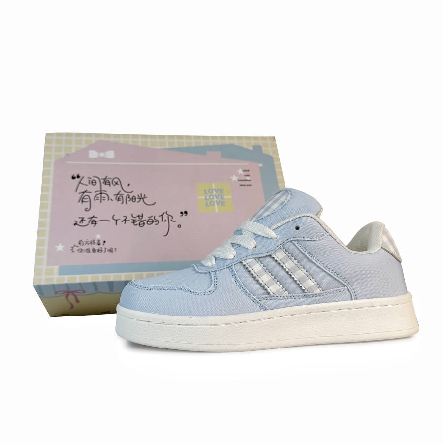BKAE Slip Resistant, Abrasion Resistant, Breathable Low top Skateboard Shoes Unisex Haze Blue