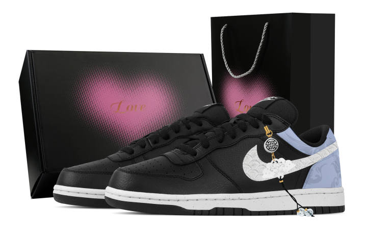 Nike Nike Big Cloud Palace Jewel, Heart Box Abrasion Resistant Breathable Low top Skateboard Shoes Men's Black Blue