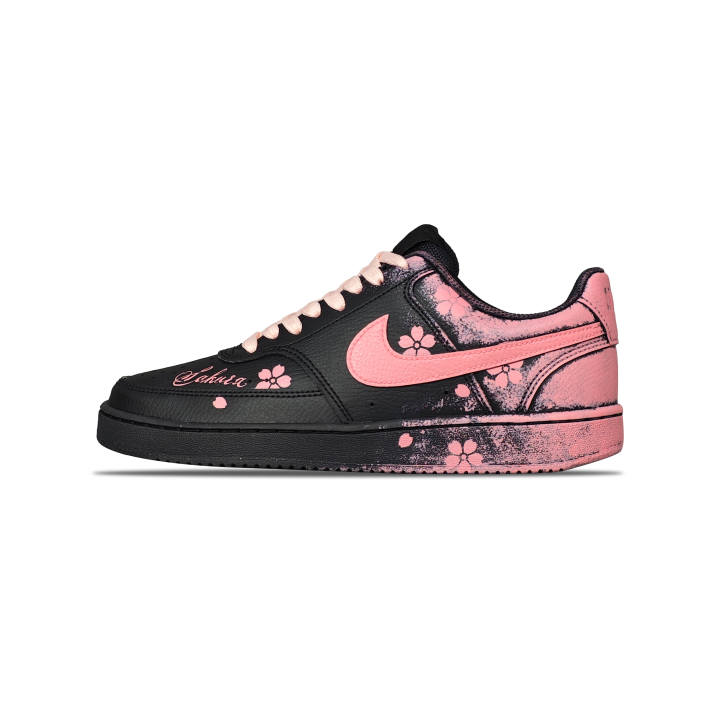 Nike Nike Court Vision Low Abrasion Resistant Low top Skateboard Shoes Unisex Black Pink