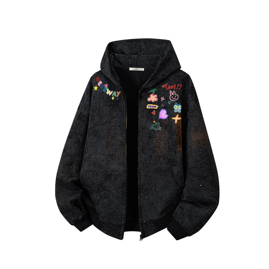 DEERWAY Sweatshirts Unisex Hooded Moderate Cardigan